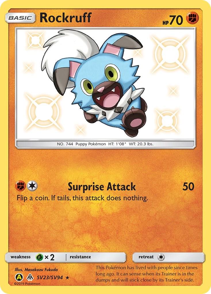 Hidden Fates Rockruff Pokémon card